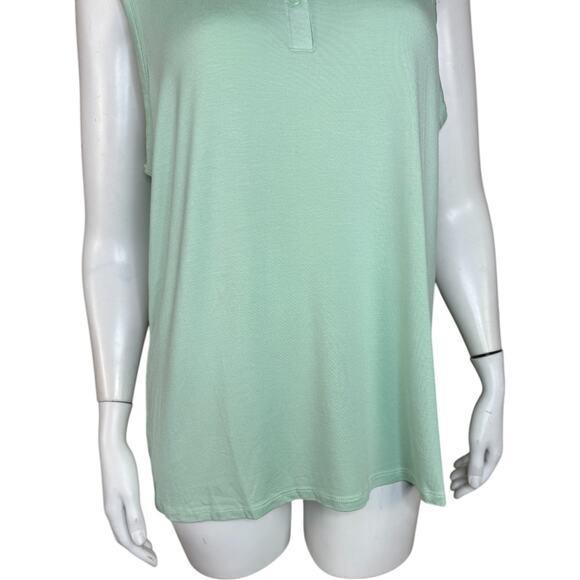 Zuda Rayon Span Print Mix Golf Tank Soft Mint Large NWOT Sleeveless Collar - Picture 3 of 13